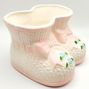 Vtg NAPCO Napcoware Japan 7047 Baby Booties Planter Pink